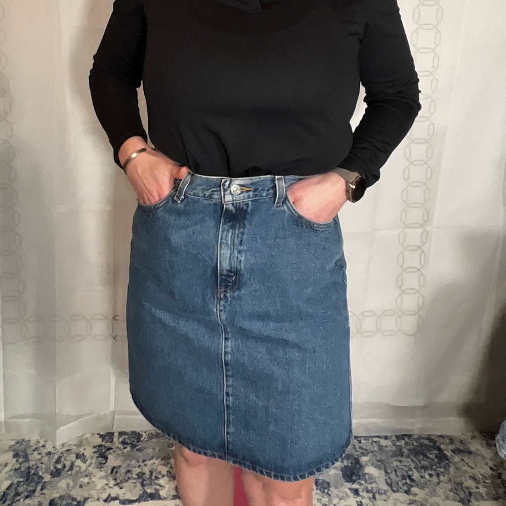 Levi's Blue Denim Midi Skirt